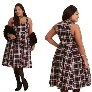Torrid RetroChic Midi Swing Dress Plaid